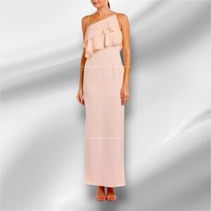 Aidan Mattox One-Shoulder Blush-toned Dress